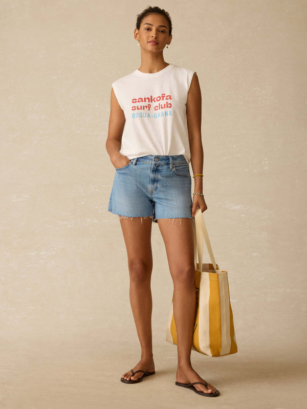 Faherty Surf Ghana Sunwashed Muscle Tank - White Women's Knits