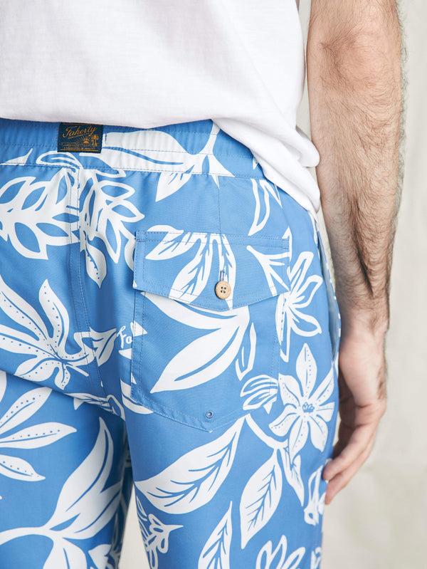 Faherty Surfrider Sunwashed Boardshort - Sky Floral Men's Swim