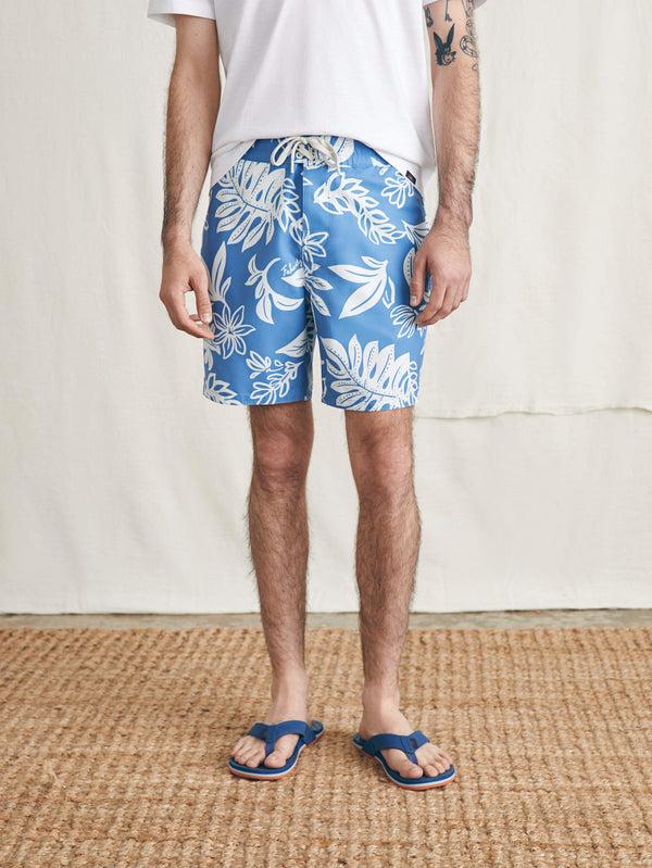 faherty Surfrider Sunwashed Boardshort - Sky Floral Men's Swim