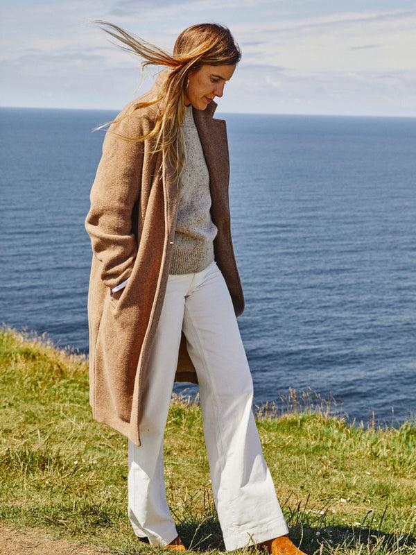 Faherty The Atlantic Knit Coat - Cappuccino Women's Outerwear
