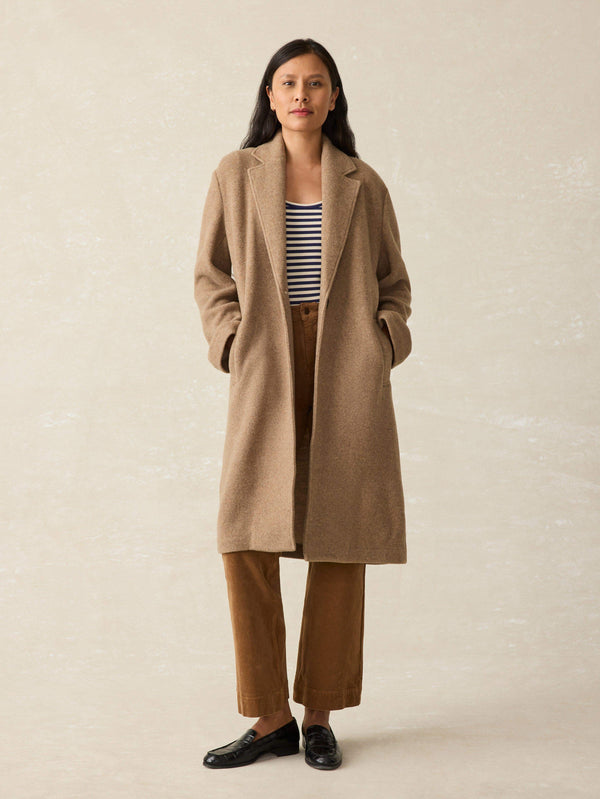 faherty The Atlantic Knit Coat - Cappuccino Women's Outerwear