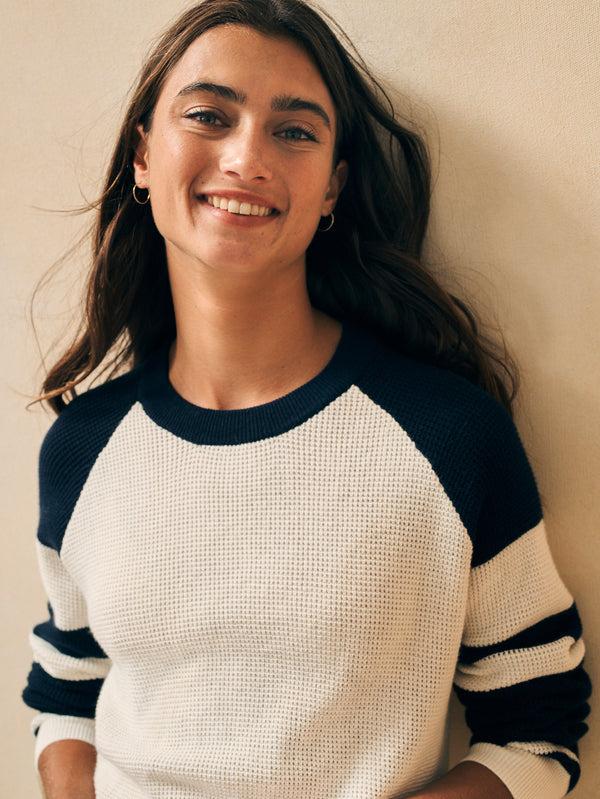 Faherty Throwback Waffle Crewneck - Wrigley Women's Sweaters