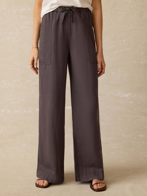 Faherty Topanga Drape Pant - Washed Black Women's Bottoms