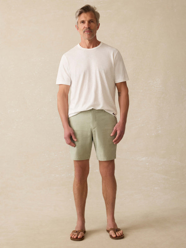 Faherty Tradewinds Linen Blend Short - Sage Mist Men's Bottoms