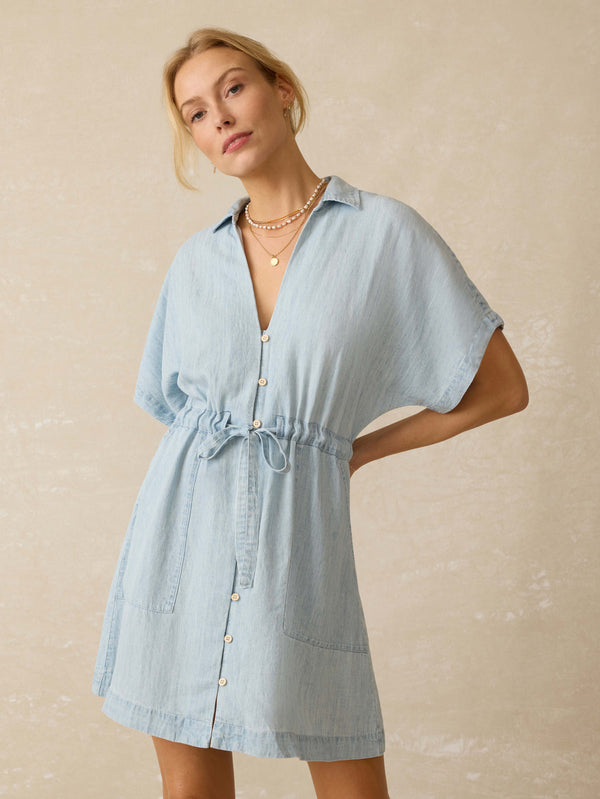 faherty Tried & True Chambray Oakley Dress - Arctic Sea Wash Women's Dresses