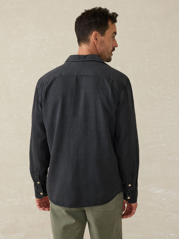 Faherty Tried & True Chambray Workshirt - Durango Black Men's Button Ups