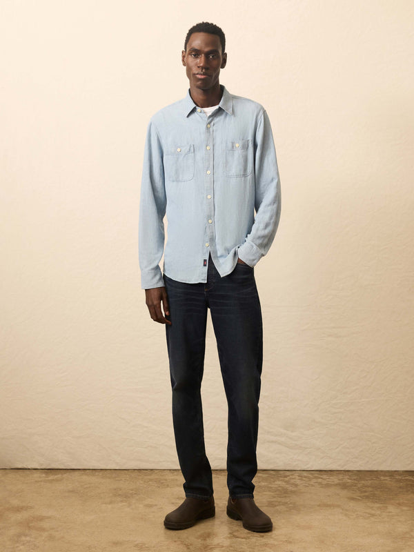 Faherty Tried & True Chambray Workshirt - Vintage Indigo Men's Button Ups