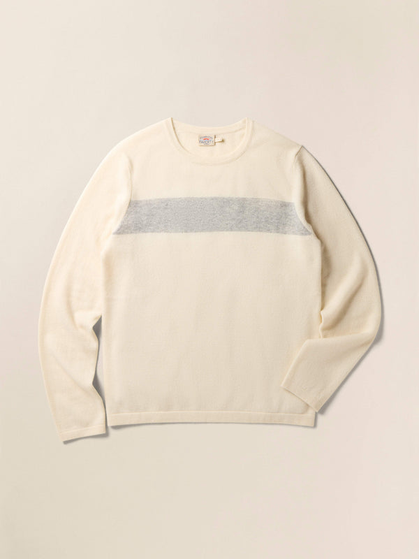 faherty Tropical Cashmere Crewneck Sweater - Coastal Cream Men's Sweaters