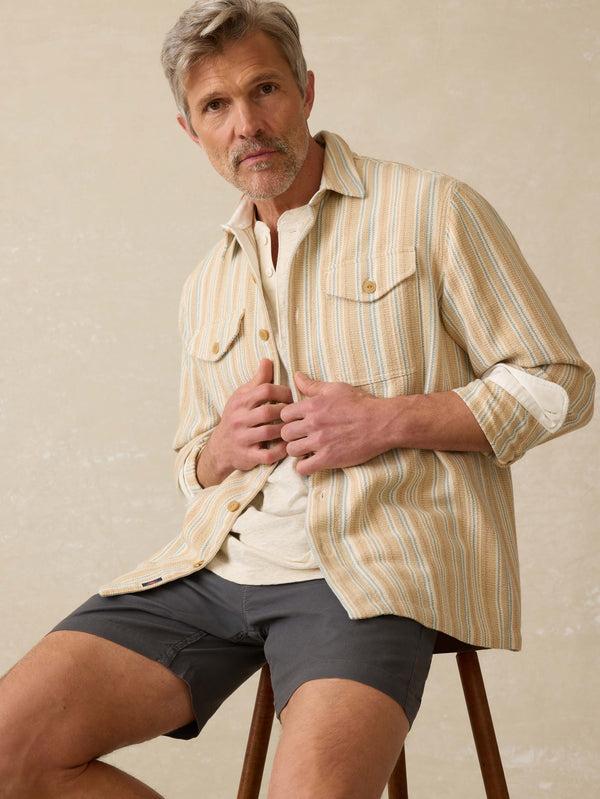 Faherty Vista Overshirt - Golden Hour Stripe Men's Button Ups