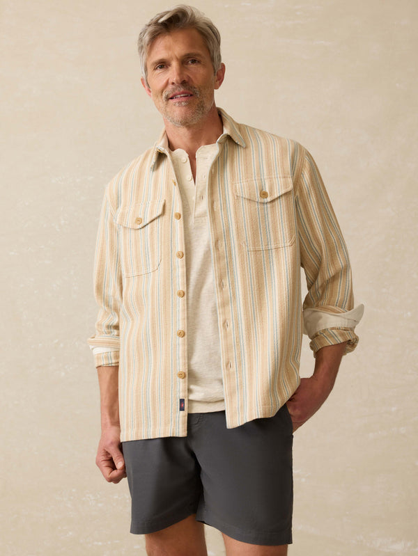 faherty Vista Overshirt - Golden Hour Stripe Men's Button Ups
