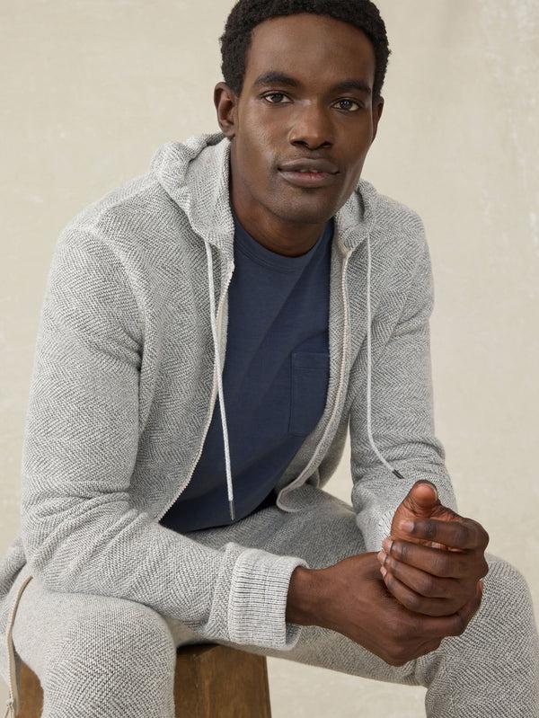 Faherty Whitewater Full Zip Hoodie - Grey Shell Loop Men's Hoodies U0026 Pullovers