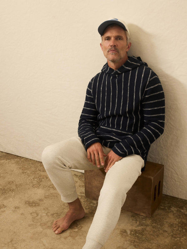 Faherty Whitewater Hoodie - Navy Point Stripe Men's Hoodies U0026 Pullovers