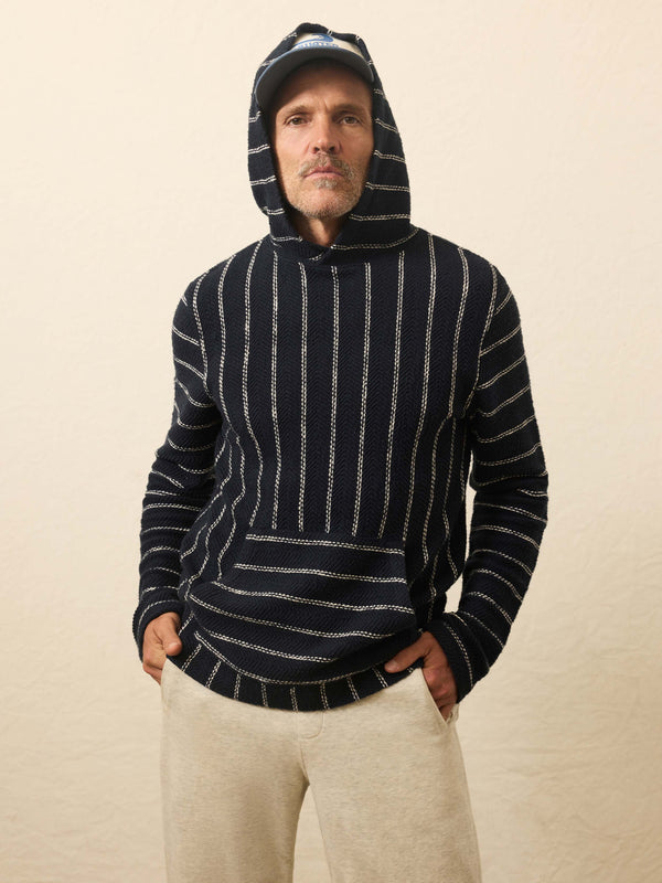 faherty Whitewater Hoodie - Navy Point Stripe Men's Hoodies u0026 Pullovers
