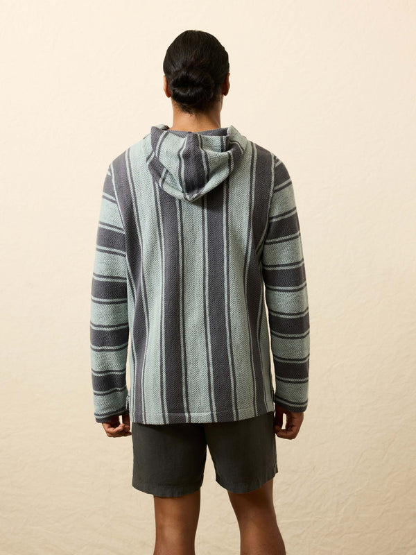 Faherty Whitewater Hoodie - Teal Channel Stripe Men's Hoodies U0026 Pullovers