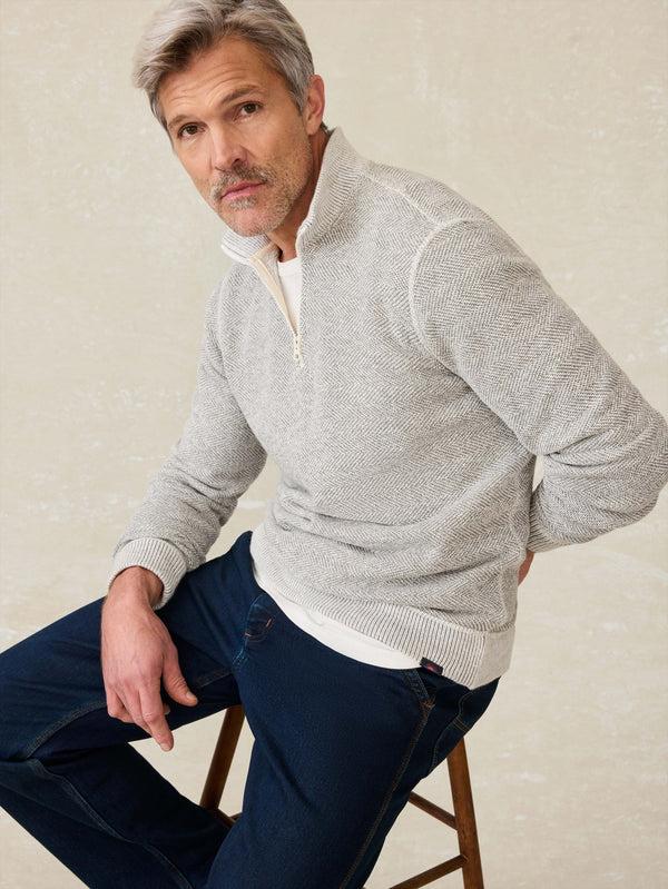 Faherty Whitewater Quarter Zip - Grey Shell Loop Men's Hoodies U0026 Pullovers