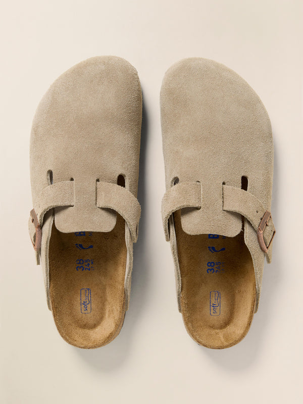 faherty Women's Birkenstock Boston Clog Soft Footbed - Taupe Women's Footwear