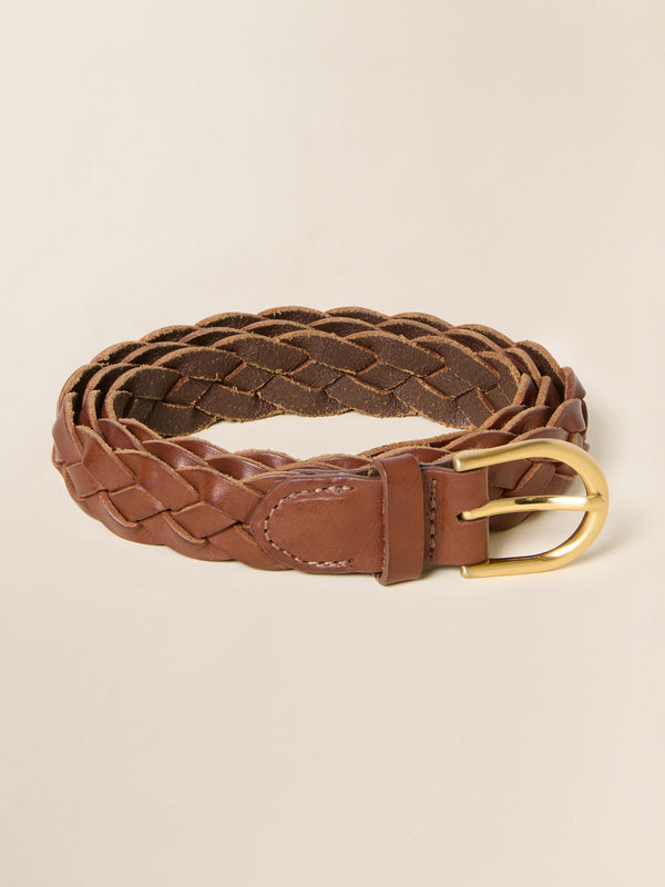 faherty Women's Braided Belt - Saddle Brown Women's Belts