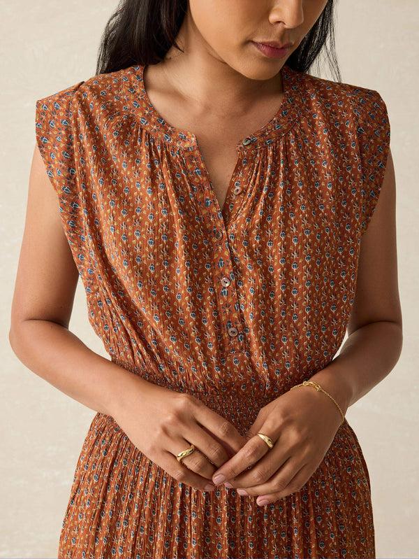 Faherty Woodstock Midi Dress - Chestnut Blossom Women's Dresses