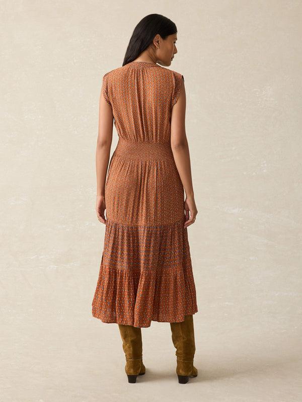 Faherty Woodstock Midi Dress - Chestnut Blossom Women's Dresses