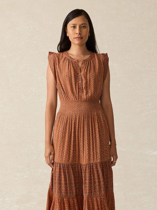 faherty Woodstock Midi Dress - Chestnut Blossom Women's Dresses