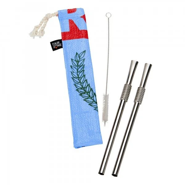 Fair Squared Rice & Carry 2 Straws And Brush With Bag FAIR SQUARED