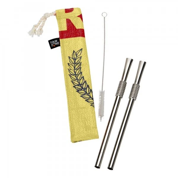 Fair Squared Rice & Carry 2 Straws And Brush With Bag FAIR SQUARED