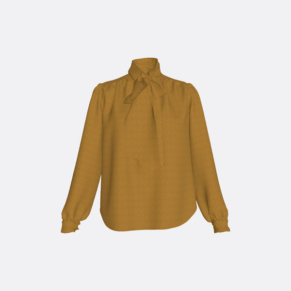 faith connexion ALTA MODA MIAMI STRETCH SILK MONOGRAM BLOUSE