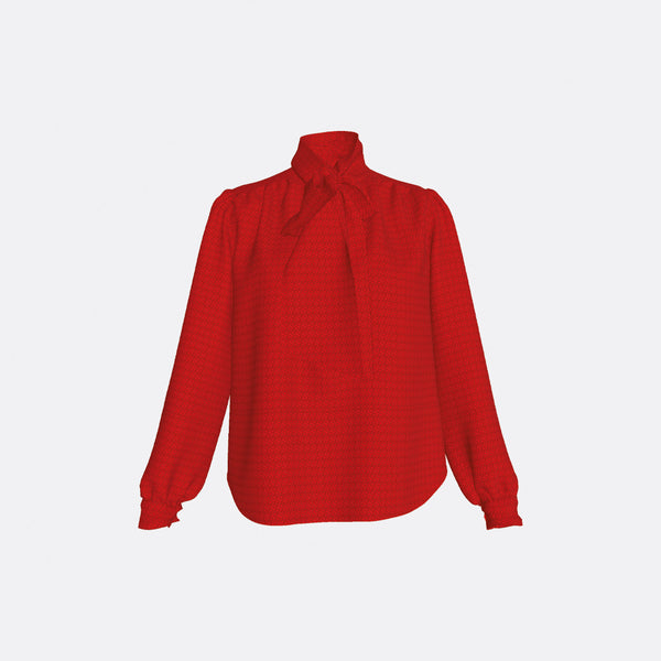 faith connexion ALTA MODA MIAMI STRETCH SILK MONOGRAM BLOUSE