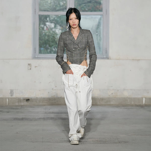 Faith Connexion DOUBLE BREASTED LACED BLAZER WITH BIJOU BUTTONS