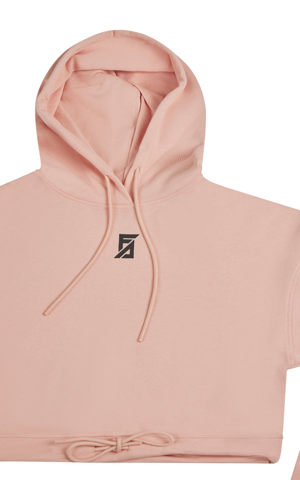 Faith Connexion DUSTY PINK ERIKA LOGO CROPPED HOODIE