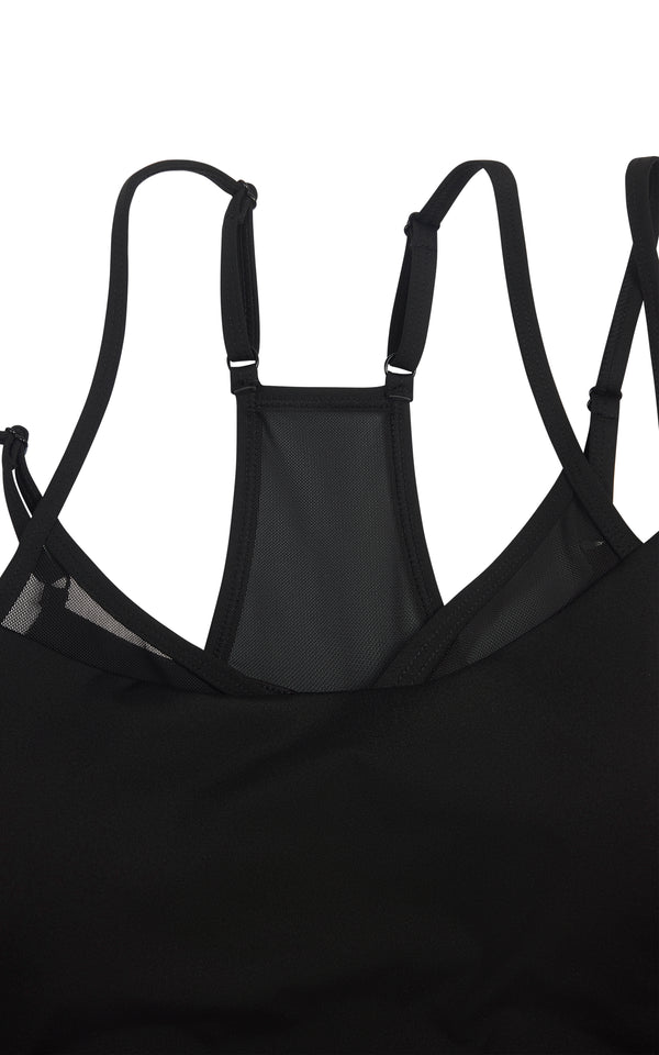 Faith Connexion BLACK LETY STRAPPY SPORTS BRA TANK