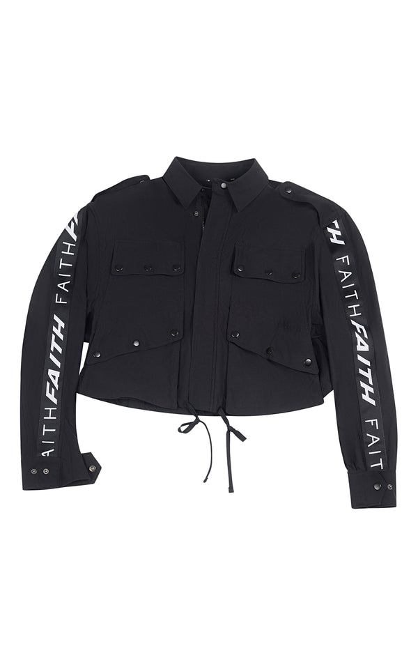 faith connexion BLACK VANESSA CROPPED PARKA