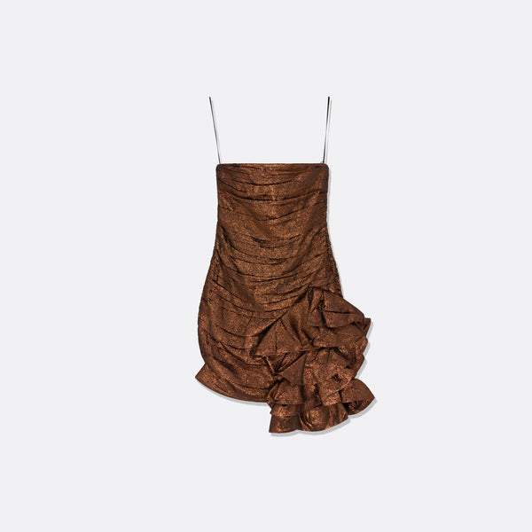 faith connexion COPPER STRAPLESS MINI DRESS