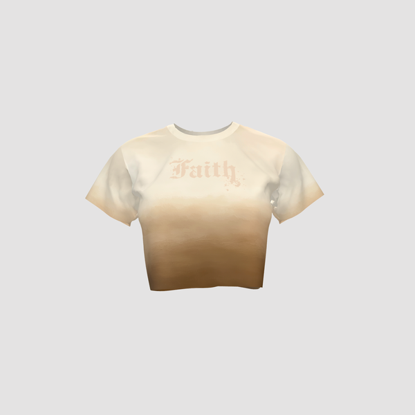 faith connexion CROPPED CREAM T-SHIRT