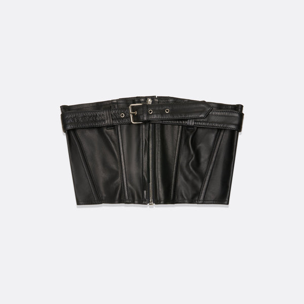faith connexion LEATHER BELTED CORSET