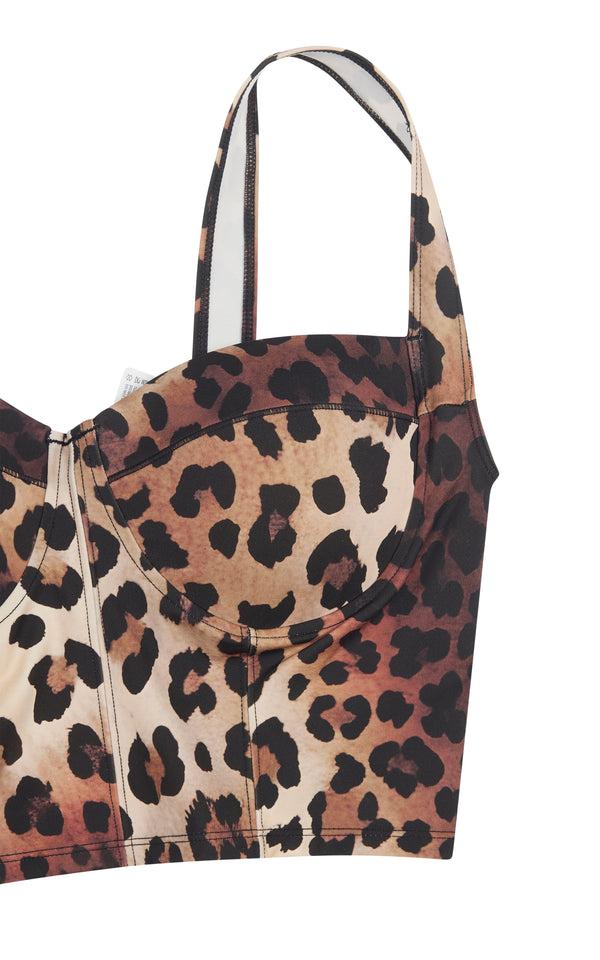 Faith Connexion LEOPARD DOLCE BUSTIER BRA TOP