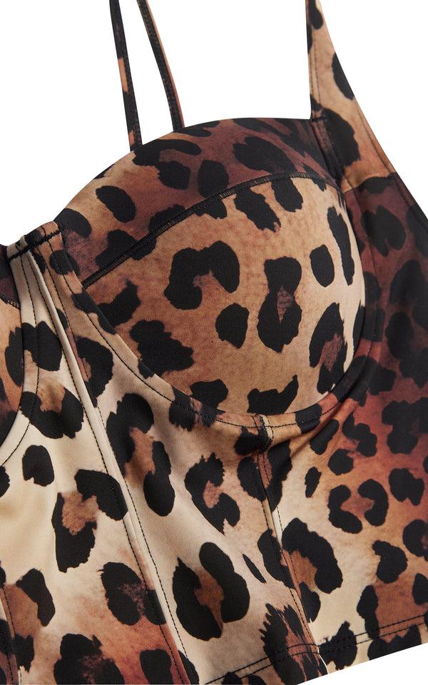 Faith Connexion LEOPARD DOLCE BUSTIER BRA TOP