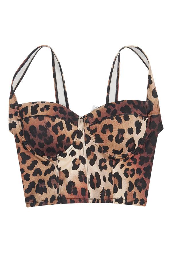 faith connexion LEOPARD DOLCE BUSTIER BRA TOP