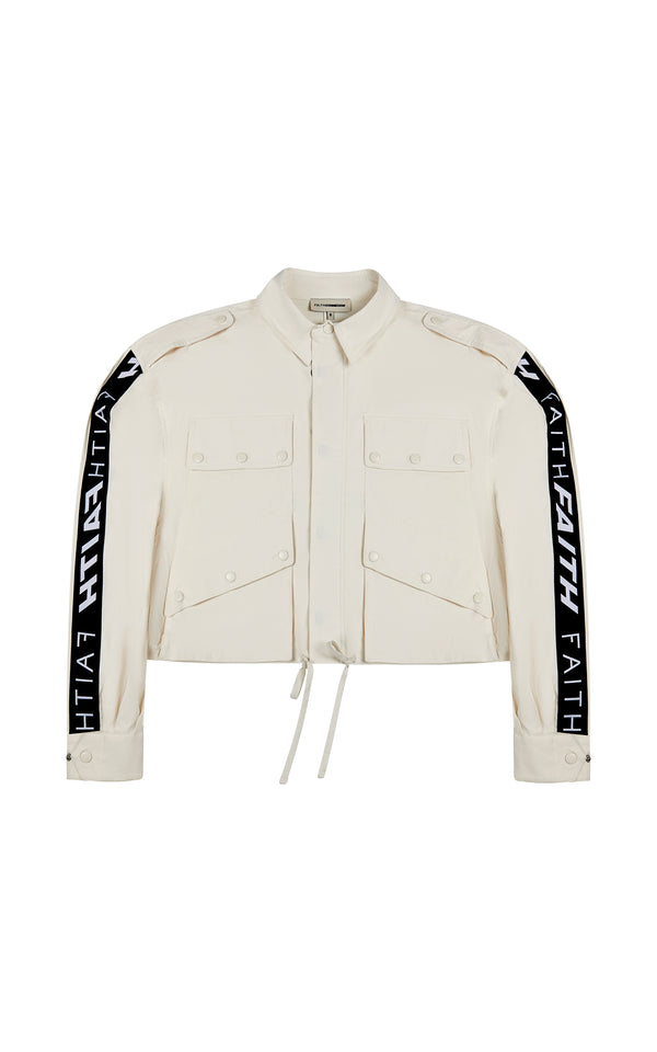 faith connexion OFF WHITE VANESSA CROPPED PARKA