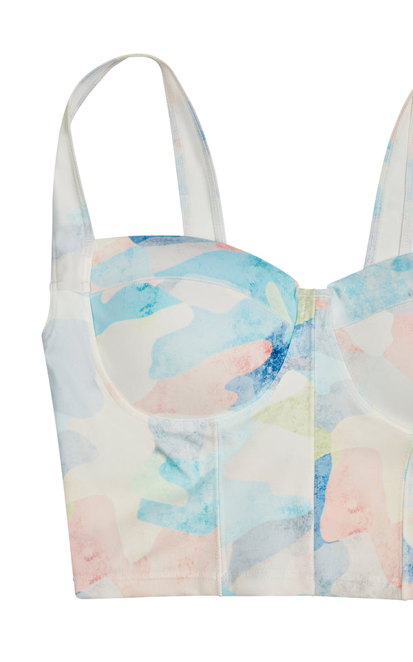 Faith Connexion PASTEL CAMO DOLCE BUSTIER BRA TOP