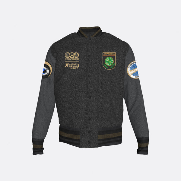 faith connexion PATCH-EMBELLISHED VARSITY JACKET