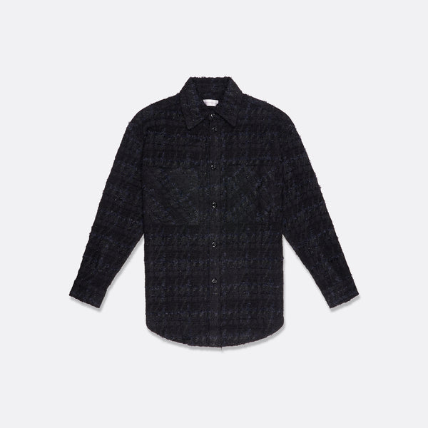 faith connexion UNISEX OVERSIZED BLACK TWEED SHIRT