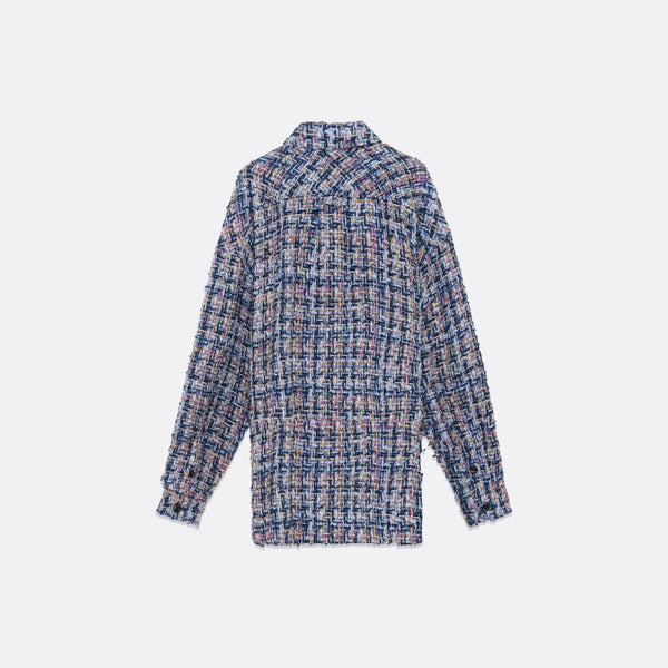 Faith Connexion UNISEX OVERSIZED BLUE TWEED SHIRT