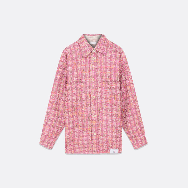 faith connexion UNISEX OVERSIZED PINK TWEED SHIRT