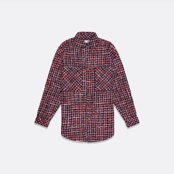 faith connexion UNISEX OVERSIZED RED TWEED SHIRT