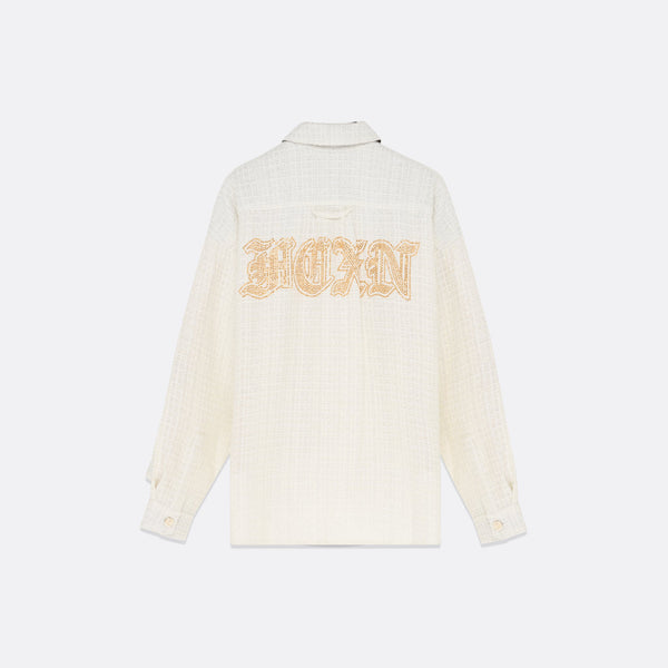 Faith Connexion UNISEX OVERSIZED WHITE TWEED SHIRT