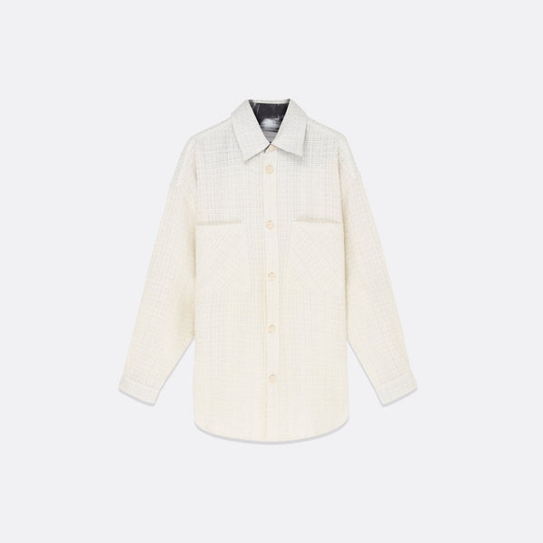 faith connexion UNISEX OVERSIZED WHITE TWEED SHIRT