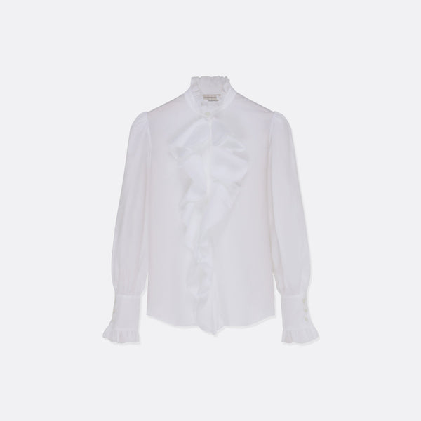 faith connexion WHITE RUFFLED BLOUSE