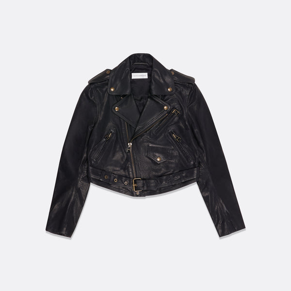 faith connexion WOMEN'S CROPPED LEATHER JACKET