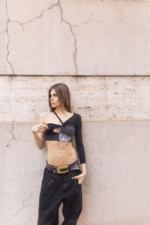 Faith Connexion WOMEN'S DOUBLE BELT DENIM PANTS